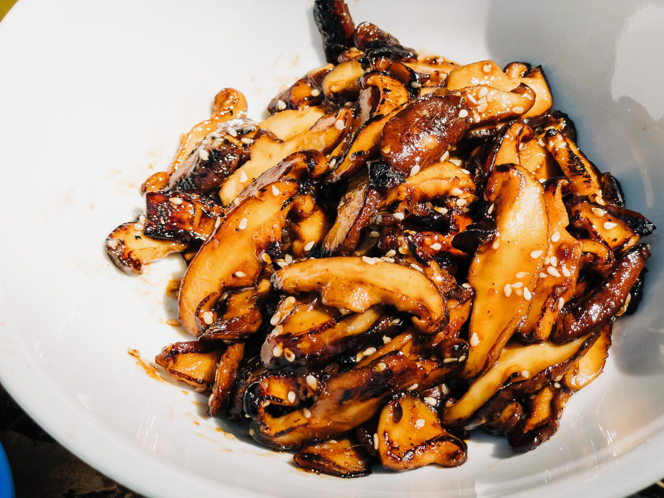 June 2022 - Wok stir fried shiitake mushrooms